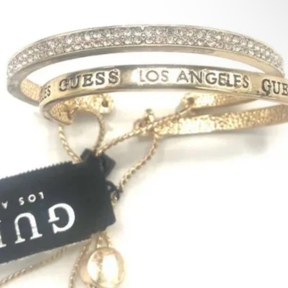 GUESS DOUBLE BANGLE BRACELET SET NWT 🦄🦄🦄 - Picture 2 of 3